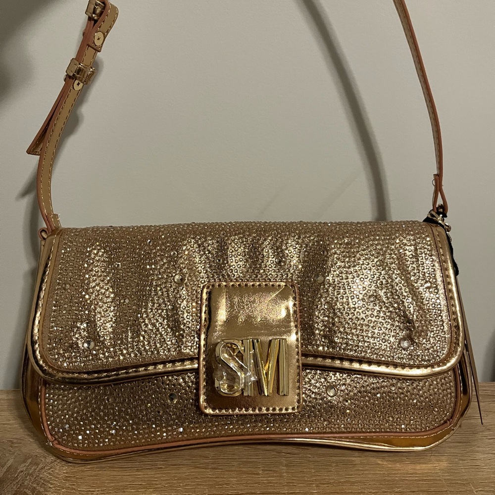 NWT Steve Madden Gold Rhinestone Purse